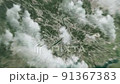 Zooming on Seoul, South Korea. Earth zoom in from outer space to city. The animation continues by zoom out through clouds and atmosphere into space. View of the Earth at night. Images from NASA. 4K 91367383