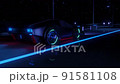 futuristic synthwave style 3d render animation loop 91581108