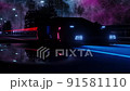 futuristic synthwave style 3d render animation loop 91581110