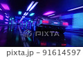 futuristic neon synthwave style 3d render animation loop 91614597
