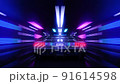 futuristic neon synthwave style 3d render animation loop 91614598