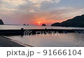 在西伊豆Oedado海岸的日落 91666104