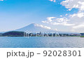 Mt. Fuji seen from the pleasure boat of Lake Kawaguchi 92028301