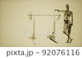 man in gym room with visible bones 92076116