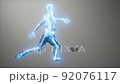 soccer player with visible bones Medical Scan 92076117
