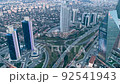Commercial buildings and city traffic jam in Istanbul. Turkey. Timelapse 92541943