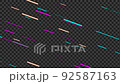 Abstract looping animation of glowing diagonal lines streaming across the screen. Alpha channel. Deep blue and vibrant pinks. 92587163