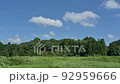 Summer clouds flowing over the satoyama forest 92959666