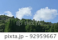 Summer clouds flowing over the satoyama forest 92959667
