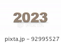 数字が崩れる。質感は岩。2023の数字。2023の立体文字。7秒の動画。 92995527