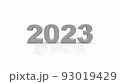 2019年から2023年まで。若い数字から崩れていく。崩れた破片が風で飛ばされる。最後に2023の数 93019429