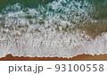 Aerial view sea wave beach with white sand summer vacation background  93100558