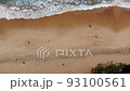 Aerial view sea wave beach with white sand summer vacation background  93100561