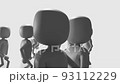 ズームアウトすると人型のCGが密集して歩いている素材 93112229