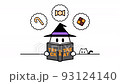 Halloween, a ghost reading a book, imagining candy and cookies, moving illustrations 93124140