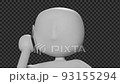 スマートフォンで電話をしている人型CGのビジネスマン素材 93155294