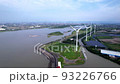 Aerial view of windmills at the mouth of the Tenryu River #2 93226766