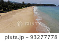 Aerial exotic sea wave beach white sand summer vacation nature background movement video 93277778