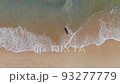Aerial exotic sea wave beach white sand summer vacation nature background movement video 93277779