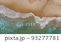 Aerial exotic sea wave beach white sand summer vacation nature background movement video 93277781