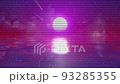Retro Wave Futuristic 80's Water Landscape 93285355
