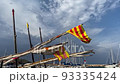 catalan barge with Catalan flag on mast 93335424