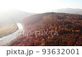 Autumn morning among beautiful nature. Aerial view, pull out 93632001
