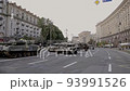 A part of exhibition of destroyed and burned technic of russian army on the Khreschatyk street in Kyiv 4K 93991526