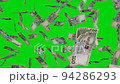 Many wads of money falling down. 500 Ukrainian hryvnia banknotes isolated on chromakey background. Money rain. 94286293