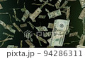 20 Dollar bills falling down. Banknotes. Money rain. 94286311