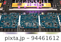 Conveyor for the production of processors and motherboards at the factory 4k footage 94461612