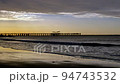 Sunrise on the beach in Coney Island New York City, areal view  94743532