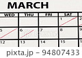 Women's day marked on calendar 94807433