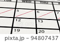 Christmas Day marked on calendar 94807437