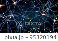 Neurons connection and communication in a neural network. Neuronal activity in the brain. Perfect to use as a background for science, technology or biology. Tracking shot. 4K 95320194