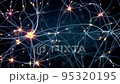 Neurons connection and communication in a neural network. Neuronal activity in the brain. Perfect to use as a background for science, technology or biology. Forward dolly shot. 4K 95320195