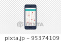 動画素材｜スマホで近くのお店や施設を検索 95374109