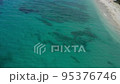 Aerial Reveal of Albanian Coastline with beautiful crystal clear water Aerial Reveal of Albanian Coastline with beautiful crystal clear water 95376746