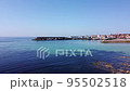 Aerial drone view of the fishing port of Aguino, A Coruna, Galicia, Spain 95502518