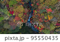 那須の紅葉「駒止の滝」ドローン下降 95550435