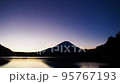 Fuji at dawn seen from Lake Shoji 95767193