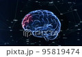 3D animation of neuronal activity in the human brain. Communication in a neural network. Perfect to use as a background for science, technology or artificial intelligence. Seamless loop. 4K 95819474
