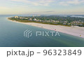 Siesta Key Beach in the Morning a Top Drone Shot of an Ocean Sandy Shore in Florida 96323849