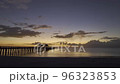 Beautiful Sunset of Florida Pier shot on a Drone with Orange Sky 96323853