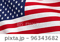 Waving flag of United States of America. American national flag. 3D looped animation. 4k resolution. Flag of USA on fabric base. 96343682