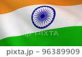Waving flag of India. Indian national flag. 3D 96389909