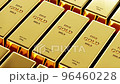 Fine gold bars in the safety vault. Dolly motion. Business economic and financial concept. 96460228