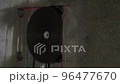 The process of cutting a concrete wall. The round disc cuts concrete. Construction and redevelopment 96477670