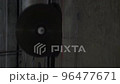 The process of cutting a concrete wall. The round disc cuts concrete. Construction and redevelopment 96477671