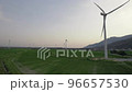 Green energy concept wind turbine from drone view 96657530